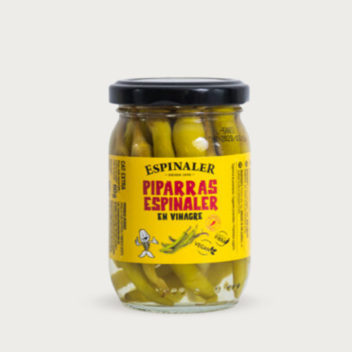 Pot Espinaler Piparras Extra met ingelegde groene piparra pepers, 180 g
