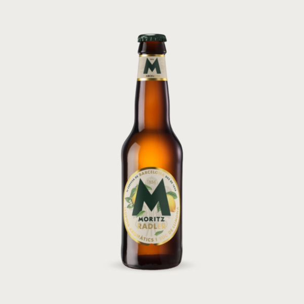 Fles Moritz Radler bier met citroen uit Barcelona 33 cl