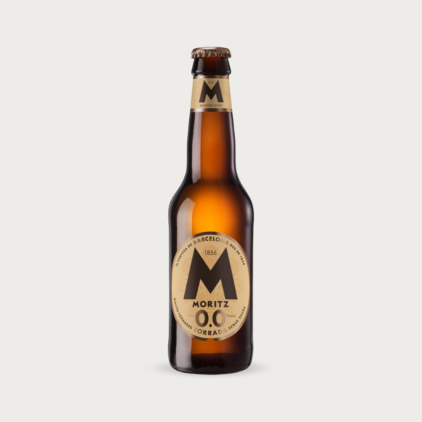 Fles Moritz 0,0 Torrada alcoholvrij geroosterd bier uit Barcelona