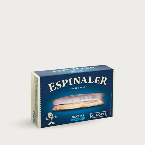 Blik van 120g Espinaler grote scheermesjes in eigen nat met 4 tot 6 stuks.
