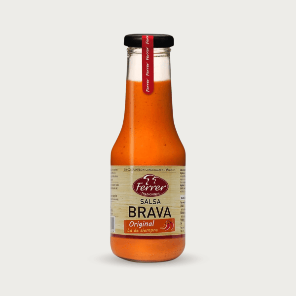 Ferrer salsa brava Glazen pot van 250g Ferrer salsa brava saus voor Spaanse patatas bravas.
