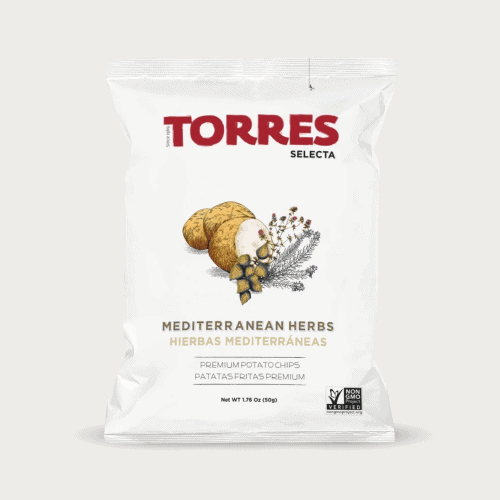 Zak Torres Selecta premium chips met aromatische mediterrane kruiden.