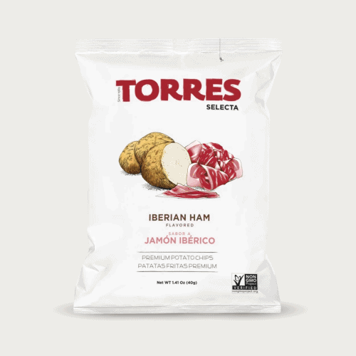 Zak Torres Selecta premium chips met authentieke Spaanse Ibérico ham smaak.